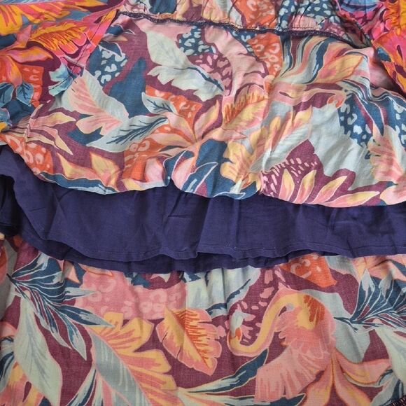 Guess Vibrant Floral Maxi Dress in Blue and Pink - Picture 12 of 16